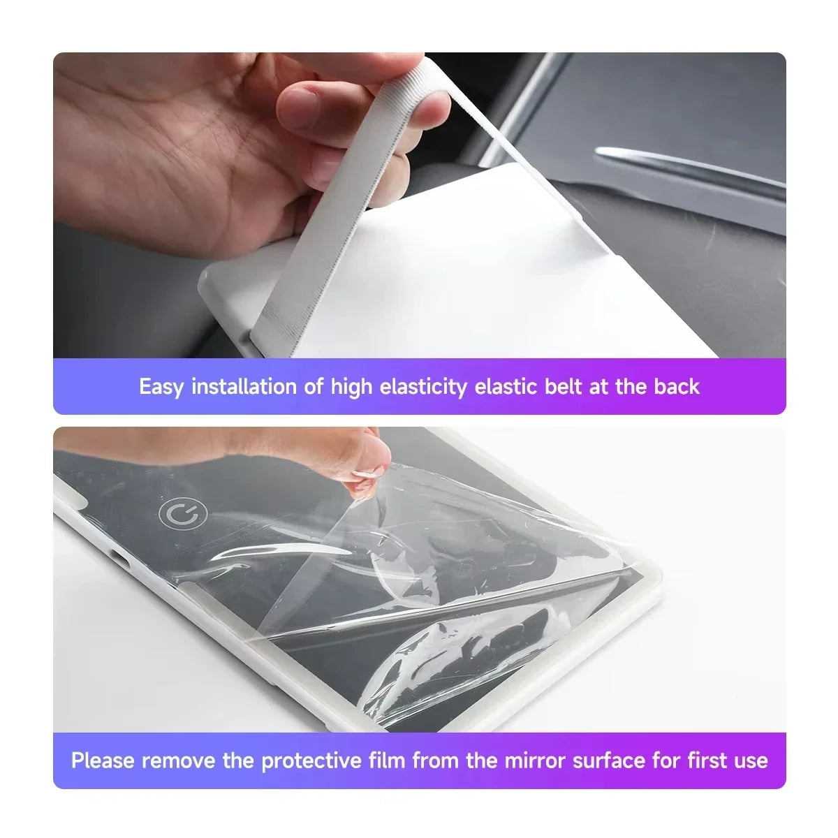 Car Interior Mirrors Sun Visor Plate LED HD Makeup Mirror for Girls Women Rechargeable Fill Light Universal Thin Vanity Mirror Peaceful Pleasures Health and Wellness