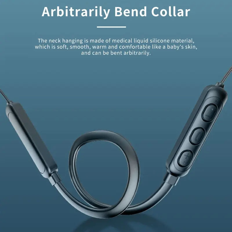 Wireless 9D Bluetooth Headset NeckHanging Stereo Noise Reduction Universal 5.0 Sports Headset Microphone Peaceful Pleasures Health and Wellness