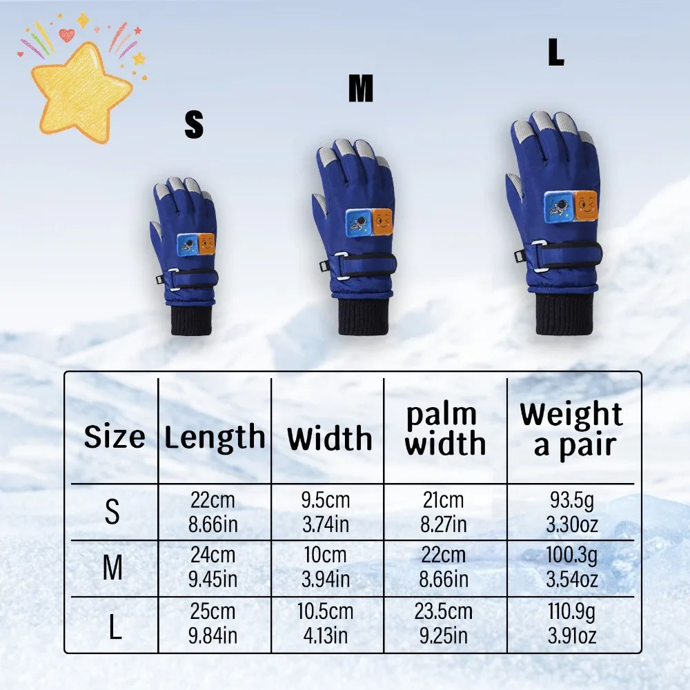 Kids' Snow Gloves for Boys Girls - Winter Warm with Anti-Slip Grip & Cute Designs for Bike Riding, Snow Play, Skating Peaceful Pleasures Health and Wellness