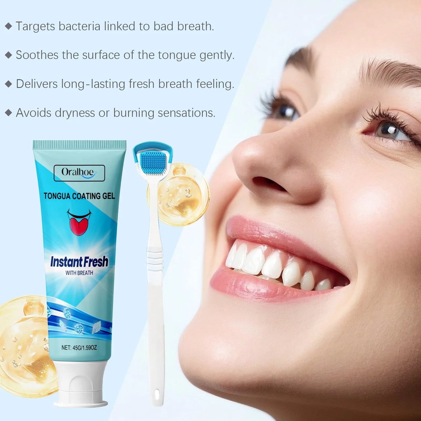 ORALHOE Tongue Coating Cleaning Gel | Fresh Breath Oral Care