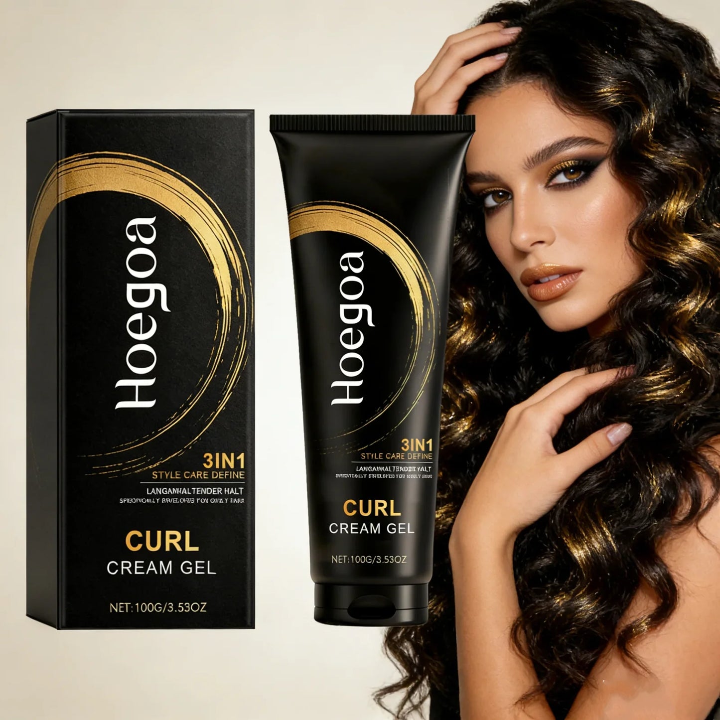 HOEGOA 3-in-1 Curl Styling Cream Gel – Bouncy, Frizz-Free Curls