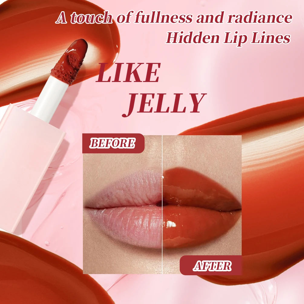 QIBEST Slick Lip Gloss Moisturizing Glass Water Gloss Sexy Plump Lip Makeup Mirror Lip Glaze Lasting Lipgloss Oil Tinted Pigment Peaceful Pleasures Health and Wellness