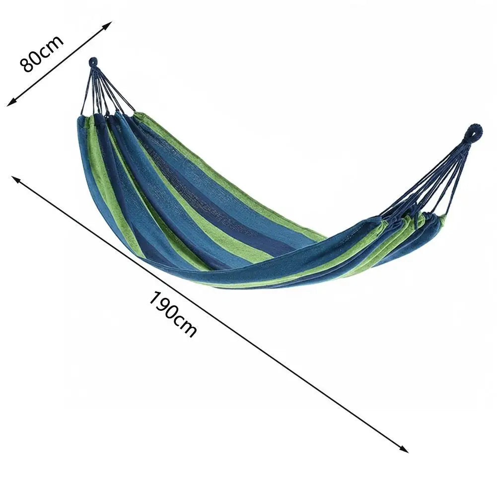 Outdoor Hammock Portable Camping Hammock Durable Canvas Hanging Bed Soft Breathable 2 Person Hammock Garden Backyard Travel Peaceful Pleasures Health and Wellness