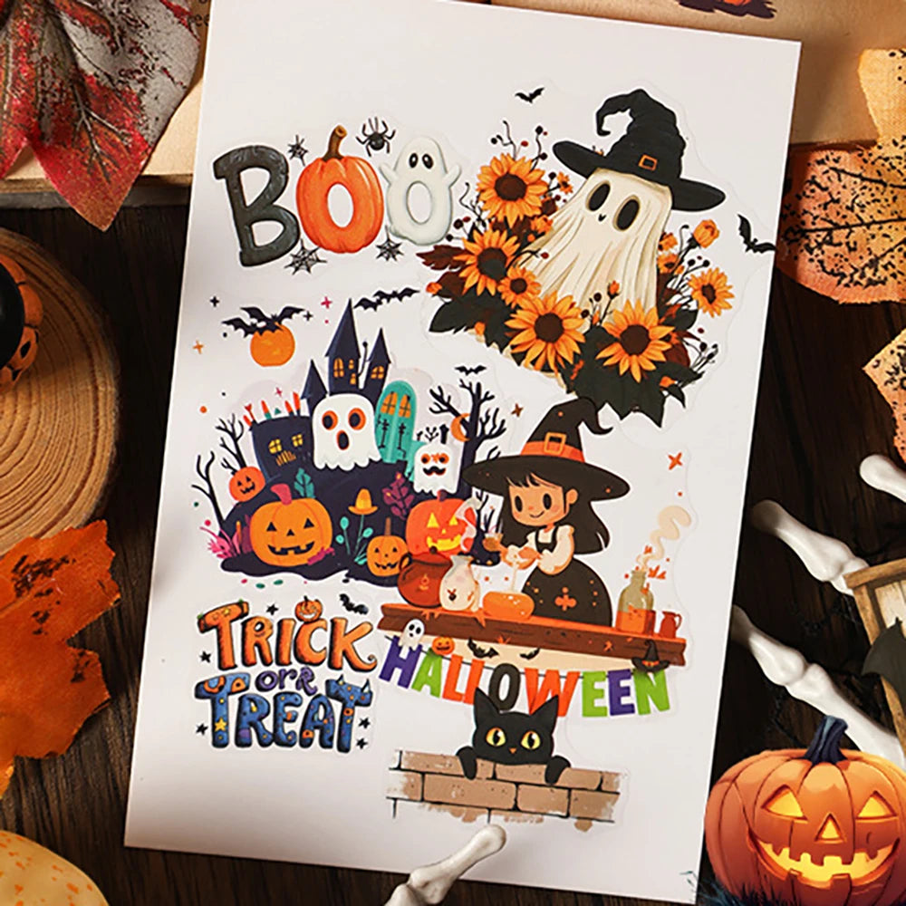 20 Sheets Halloween Castle Creative Stickers Handheld Sticker Book