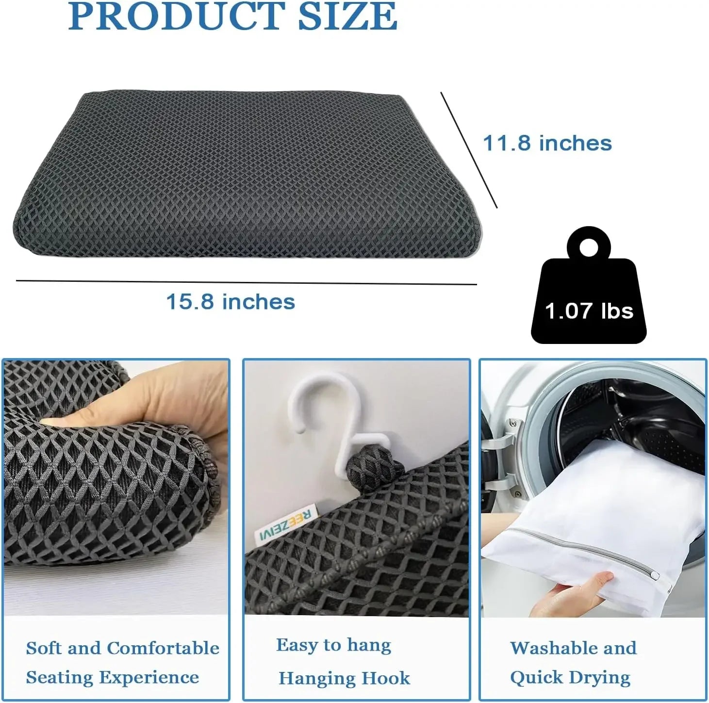 Non-Slip Shower Seat Cushion with 4D Mesh, Quick-Drying Bathtub Chair Pad for Elderly and Handicap Peaceful Pleasures Health and Wellness