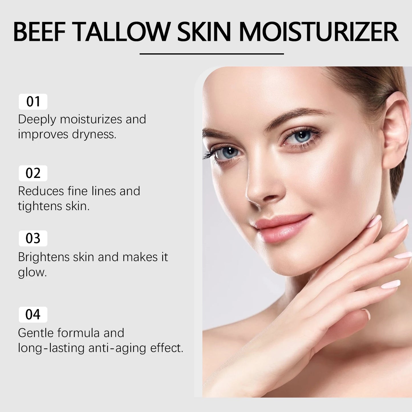 Beef Tallow & Honey Face Cream – Deep Moisturizer 60g