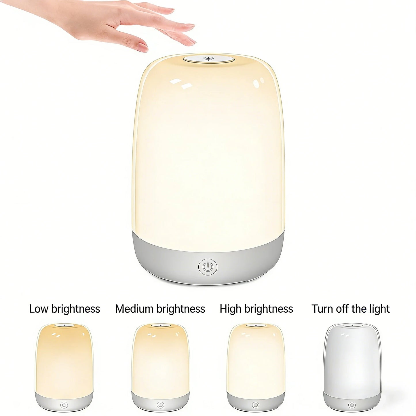 Touch Wake Up Night Light With Sunrise Simulation Alarm Clock Warm White Bedside Lamp Fit For Kid Bedrooms Peaceful Pleasures Health and Wellness