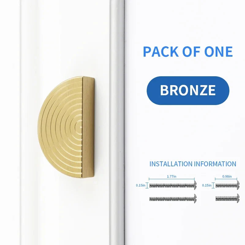 Gold Brass Cabinet Pulls – Half Round Drawer & Door Handles