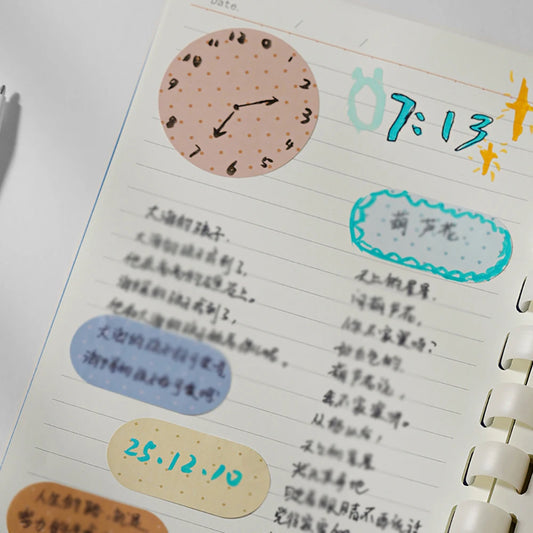 Calendar Sticky Notes Polka Dot Geometric Note Stickers Office Ledger Peaceful Pleasures Health and Wellness