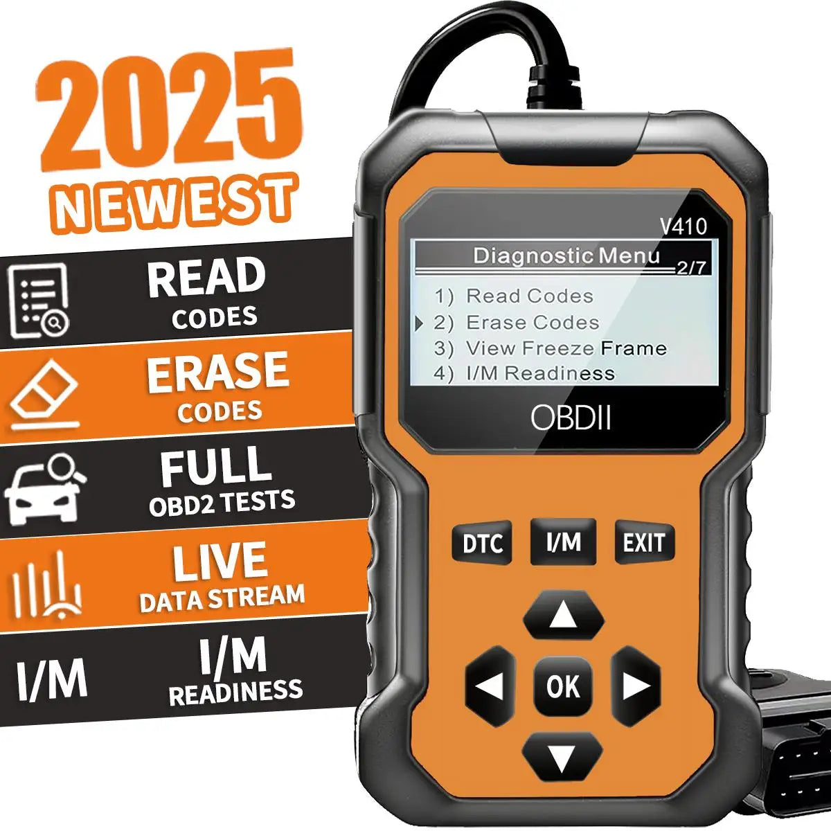 Universal OBD2 Scanner – Engine Fault Code Reader (1996+) Peaceful Pleasures Health and Wellness Orange