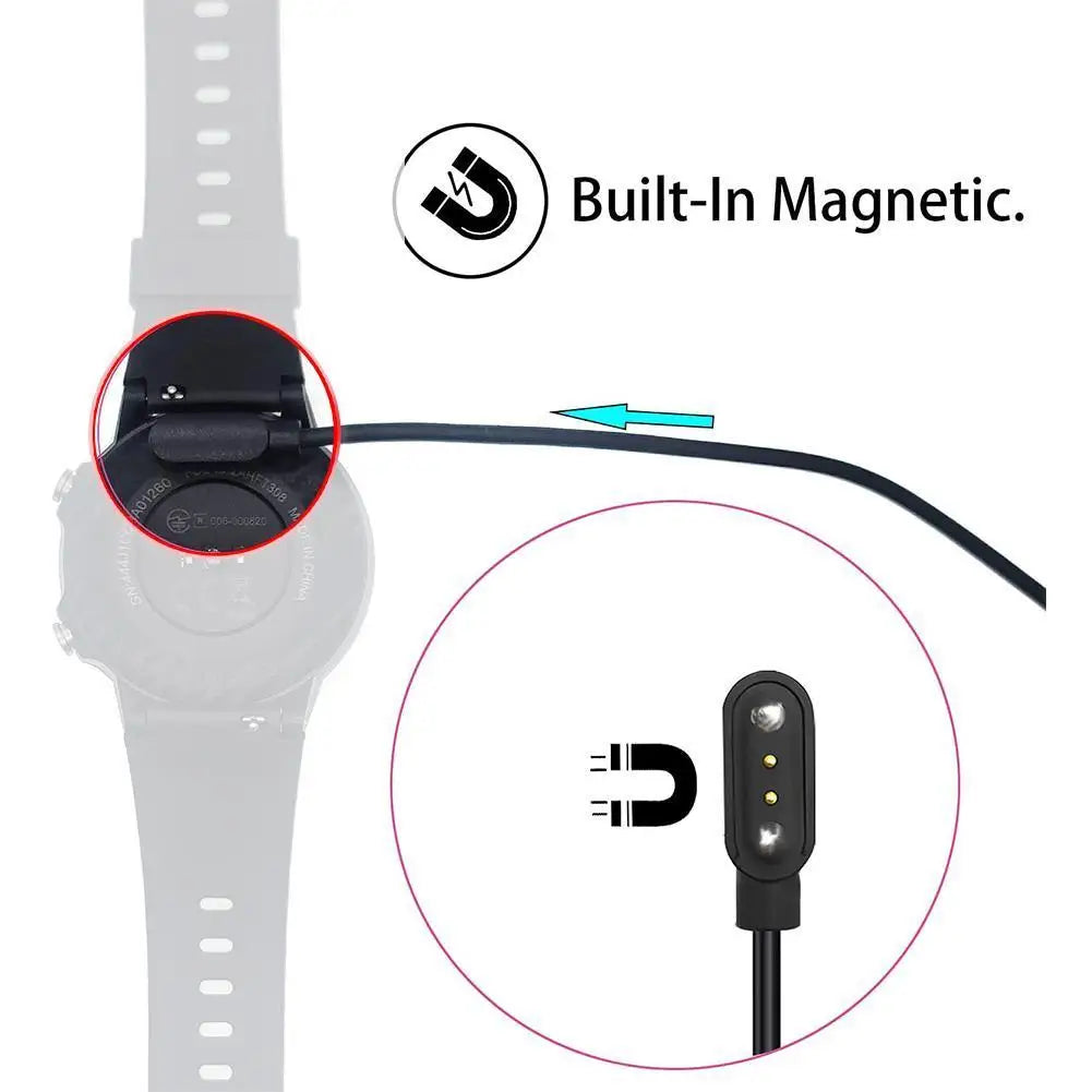 Universal Smartwatch Magnetic Charging Cable – 2-Pin USB Dock (2.84mm / 4mm / 7.62mm) Peaceful Pleasures Health and Wellness