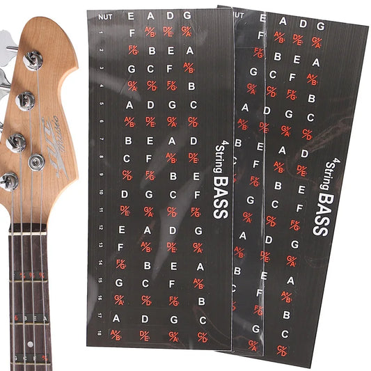 4 5 Chord Bass Scale Sticker English Letters Tone Names Electric Peaceful Pleasures Health and Wellness