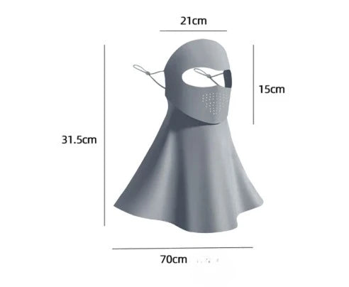 Summer neck and sun protection mask, breathable ice silk mask driving mask UV resistant riding mask men's and women's mask Peaceful Pleasures Health and Wellness Grey