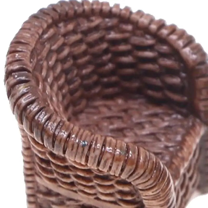 Miniature Rattan Resin Table & Chair Set | Dollhouse Furniture