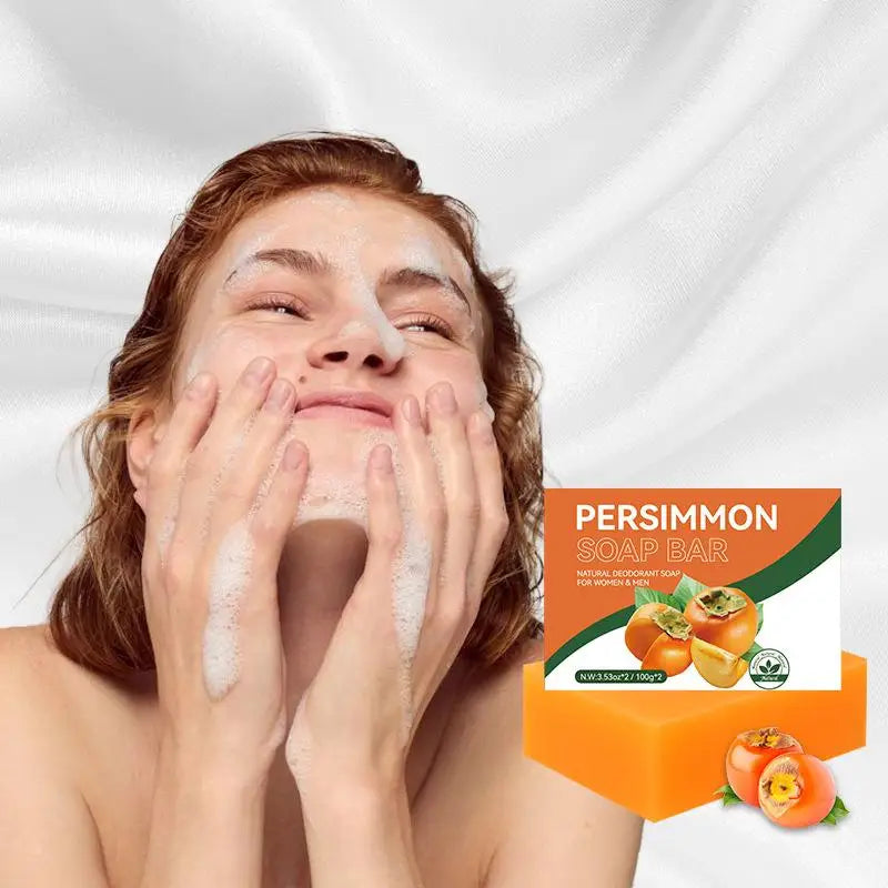Persimmon Cleansing Soap Bar 100g/200g Body Care Face Wash Exfoliating Soap Fruit Handmade Shower Soap Peaceful Pleasures Health and Wellness