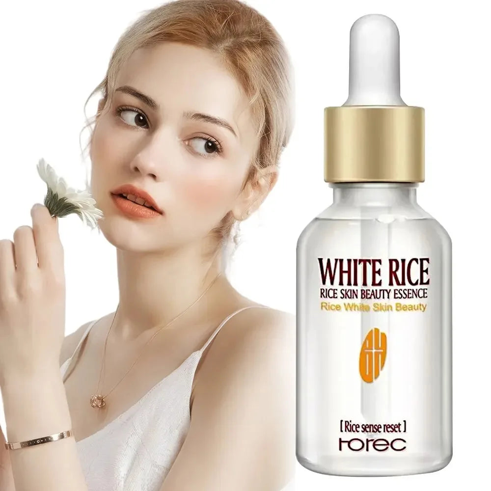 White Rice Face Serum Shrink Pores Moisturizing Elastic Skin Cream Smooth Wrinkles Younger for Glowing Skin Firm Care Essence Peaceful Pleasures Health and Wellness