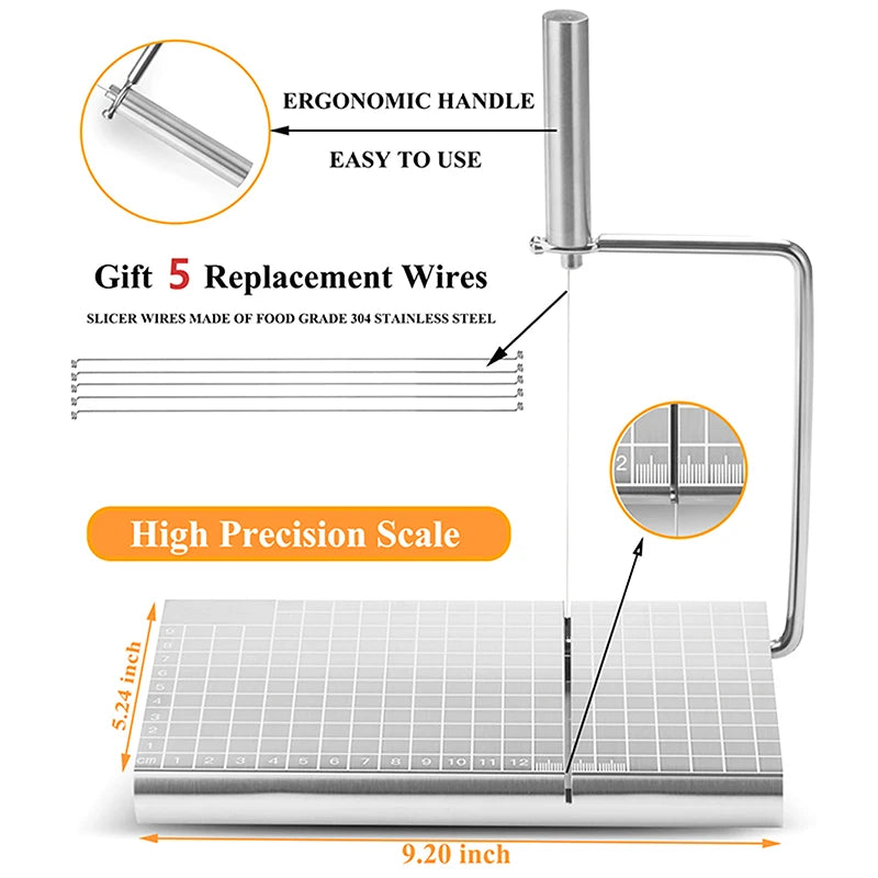 Stainless Steel Cheese Slicer with 5 Replacement Wires | JETTING