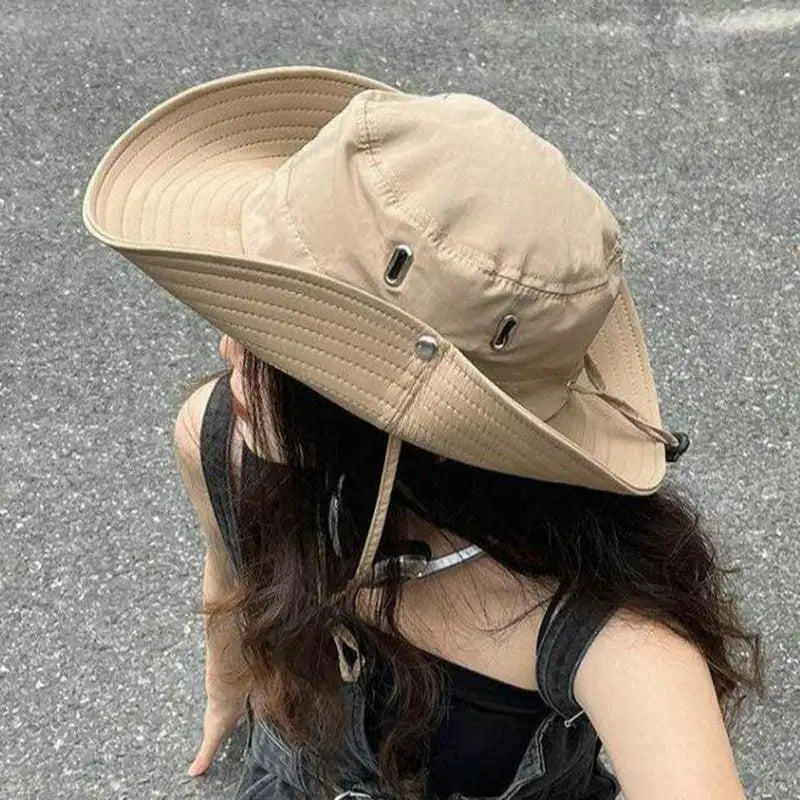 Quick-Dry Wide Brim Bucket Hat – Unisex Outdoor Sun Hat