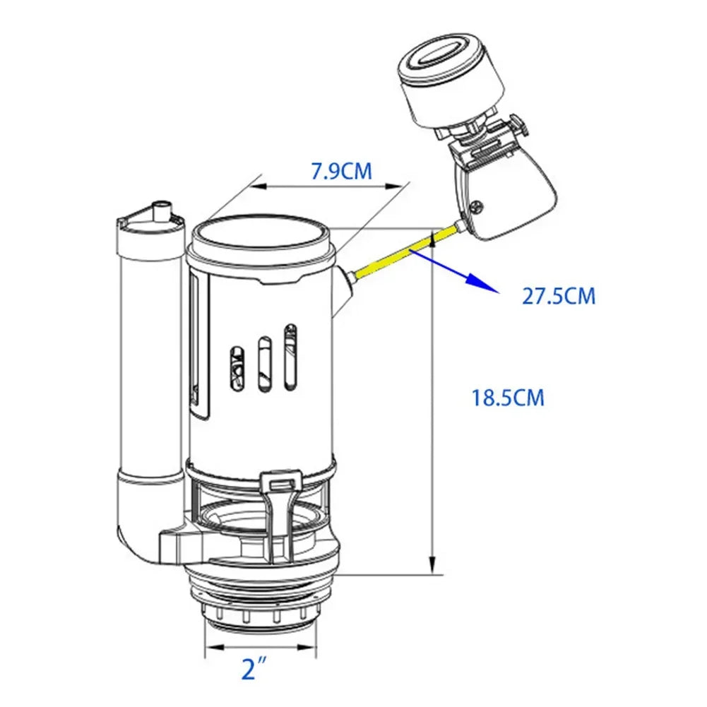 Dual Flush Push Button Valve 27.5cm – Toilet Cistern White