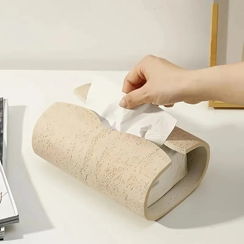 Resin Stone Pattern Tissue Box – Decorative Home & Bathroom