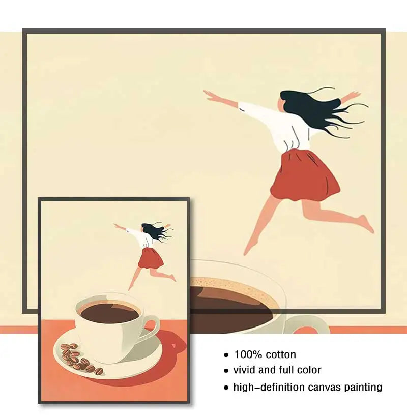 Good Morning Coffee Diver Poster Retro Funny Minimalist Food Espresso Lover Canvas Painting Wall Art Home Room Decor Peaceful Pleasures Health and Wellness