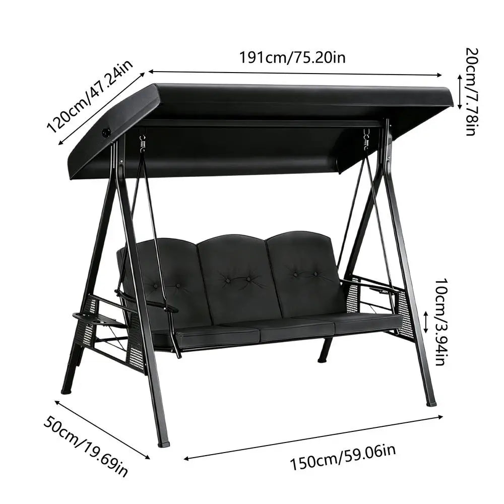 Waterproof Anti-UV Patio Swing Canopy Replacement Cover Set