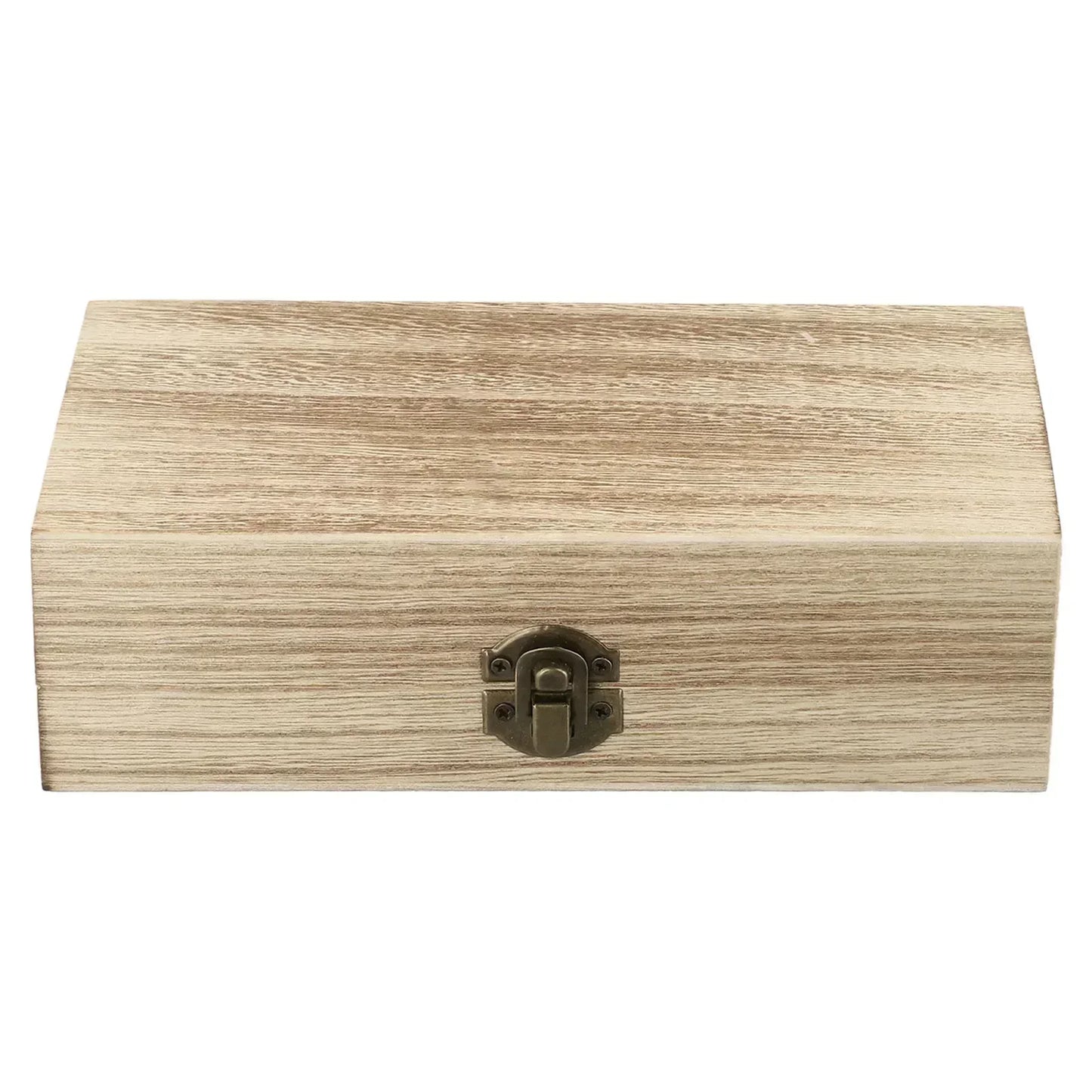Retro Wooden Jewelry Box with Lock | Vintage Desktop Organizer
