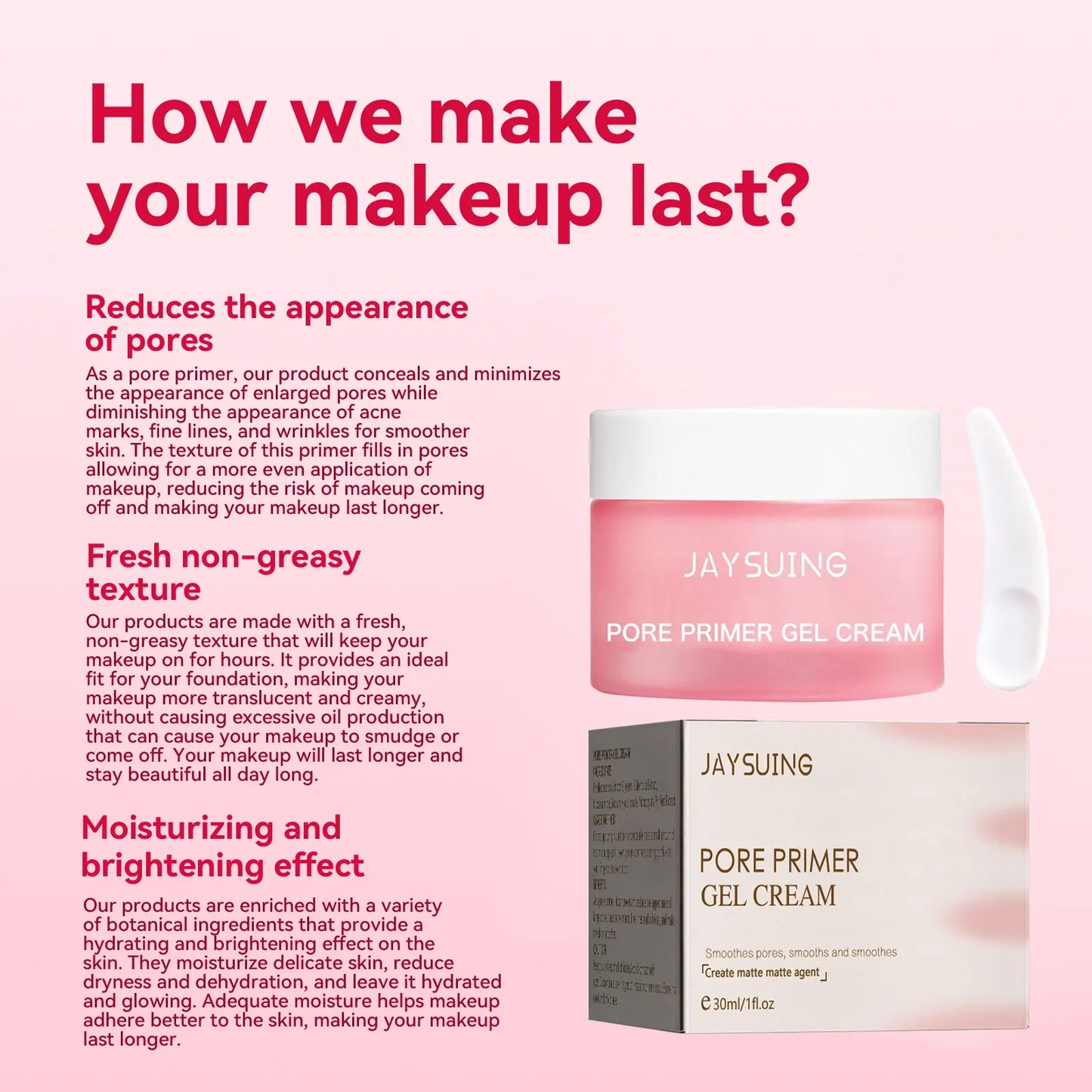 Jaysuing Invisible Pore Primer Cream – Matte Oil Control 30ml