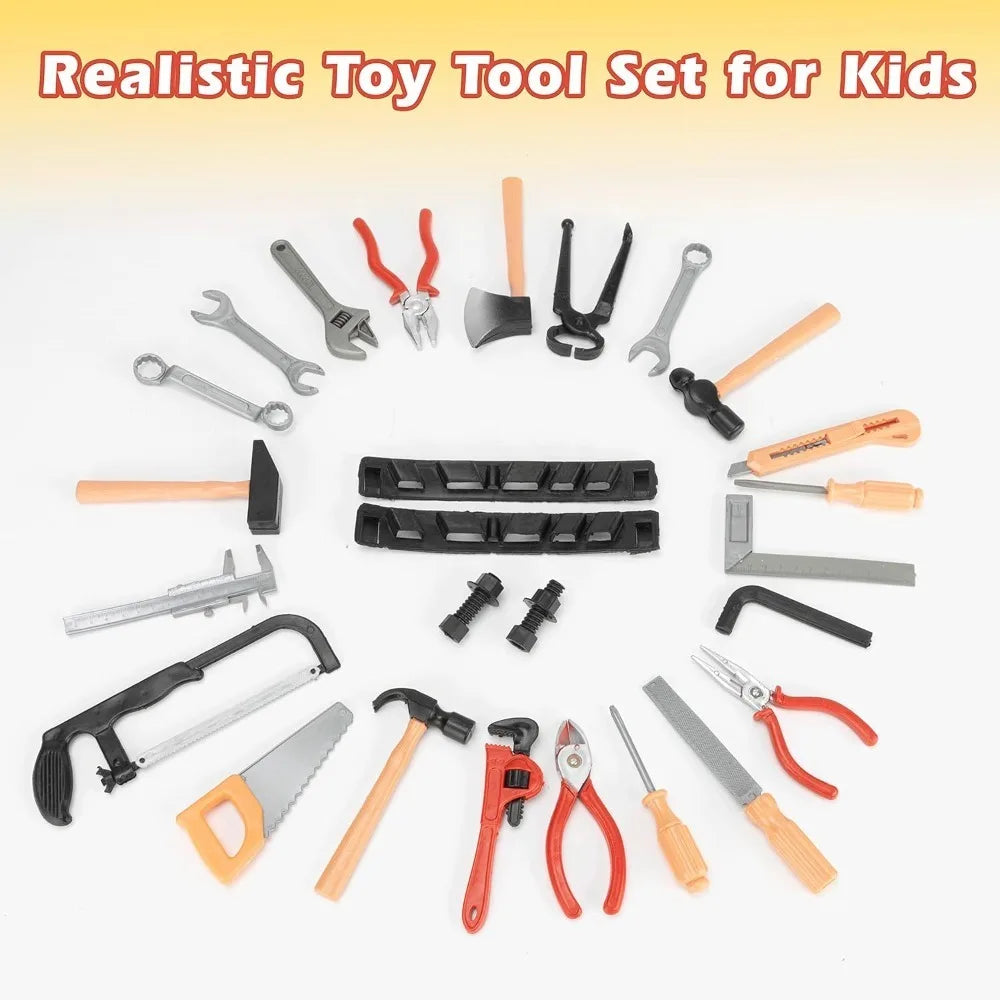 Kids 14-Piece Pretend Play Tool Set | Safe Plastic Toy Tools