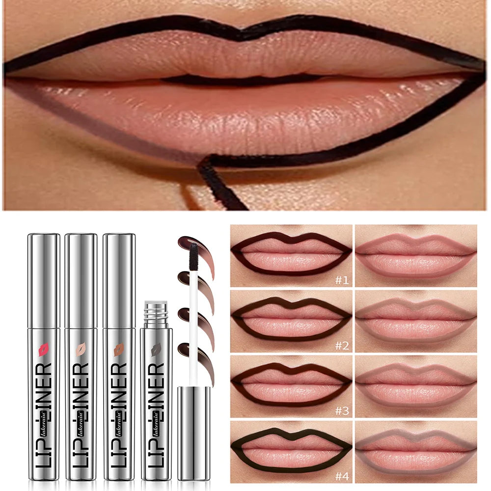 Lip Liner Peel Off Tattoo Waterproof Lipgloss Matte Long Lasting Matte Lip Tint Brown Contour Tear-off Lips Stain Cosmetic Peaceful Pleasures Health and Wellness