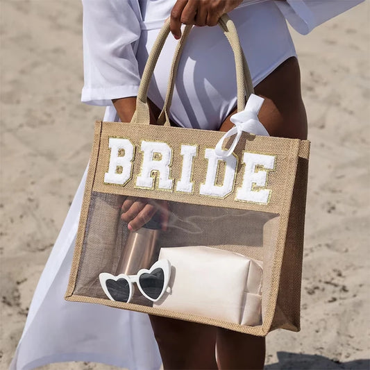 Bride Beach Tote Bag | Boho Bachelorette Bridal Shower Gift Bridal Tote Bag Peaceful Pleasures Health and Wellness bride