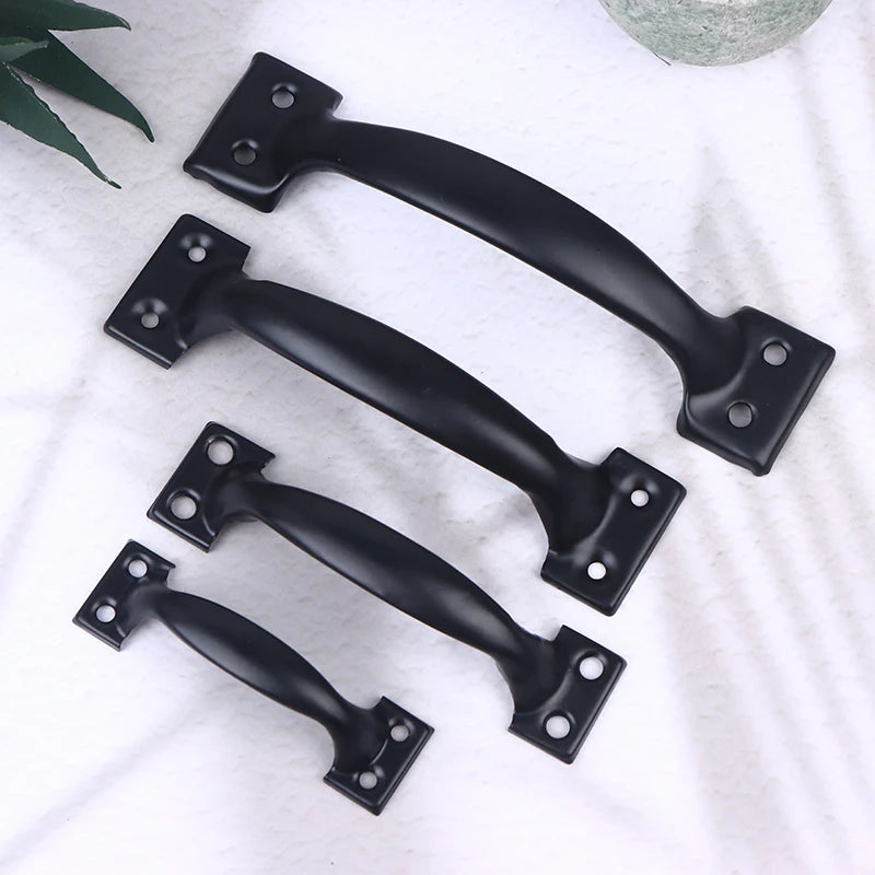 3/4/5/6inch Door Handle+Screws Iron Door Handle Gate Handle Pull For Sliding Door Gate Garage Sheds Window Pulls Knob Hardware Peaceful Pleasures Health and Wellness