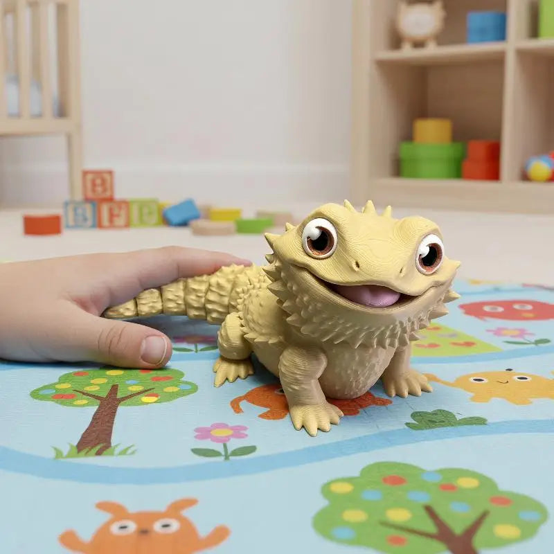 3D Printed Bearded Dragon Figurine | Reptile Desk Ornament