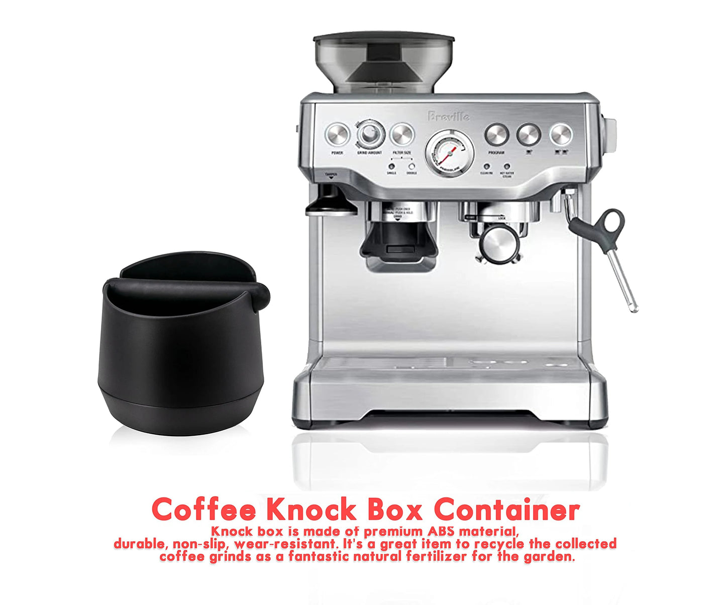 Coffee Knock Box Residue Dump Container, Non-slip Durable Barista Grinding Waste Collection Box Fat Body with Knock Bar Peaceful Pleasures Health and Wellness