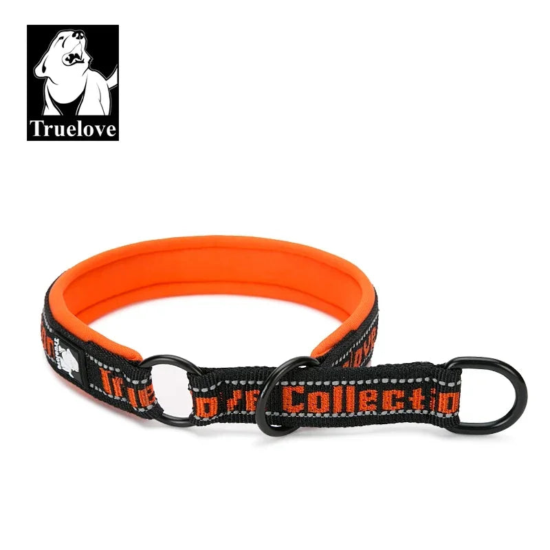 Truelove P-Chain Nylon Pet Collar Adjustable Reflective SBR Neoprene Pull-resistant Explosion-proof Dog and Cat Travel TLC5371 Peaceful Pleasures Health and Wellness orange-black XXXL China Mainland