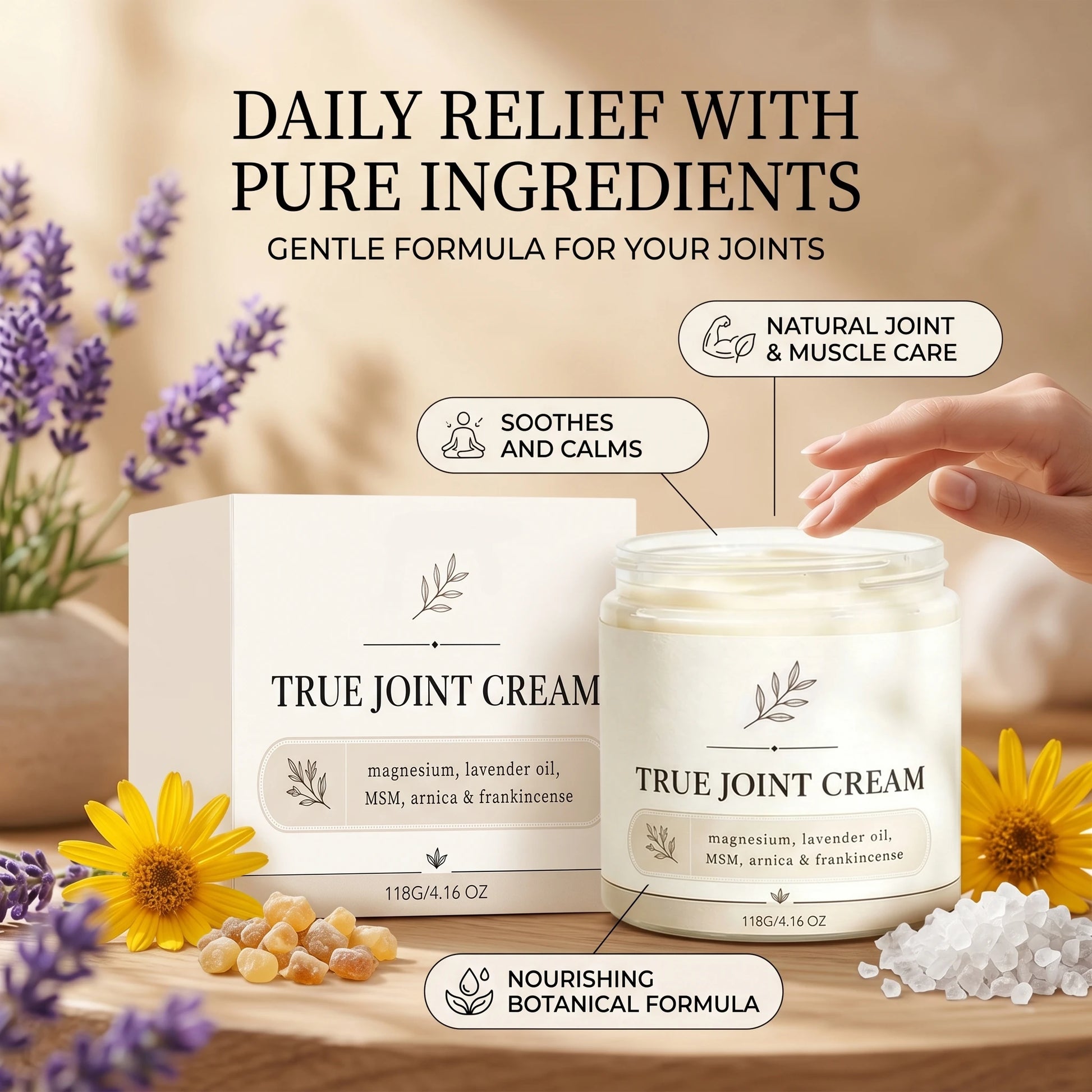 Joint Cream 118g Joint & Muscle Relief Balm for Joint Stiffness, Muscle Soreness & Post-Workout Discomfort Relieve Stiffness Peaceful Pleasures Health and Wellness
