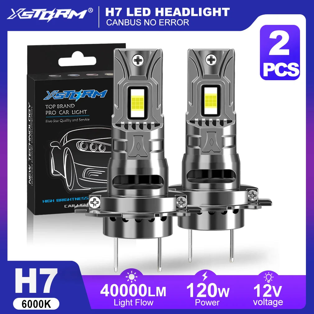 XSTORM H7 H4 H1 H11 LED Headlight Bulbs 120W 40000LM 6000K Canbus