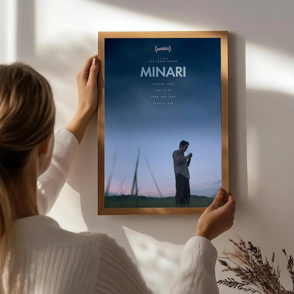 Minari Movie Poster – HD Self-Adhesive Waterproof Wall Art Movie Wall Poster Peaceful Pleasures Health and Wellness White2 21X30cmNoframe