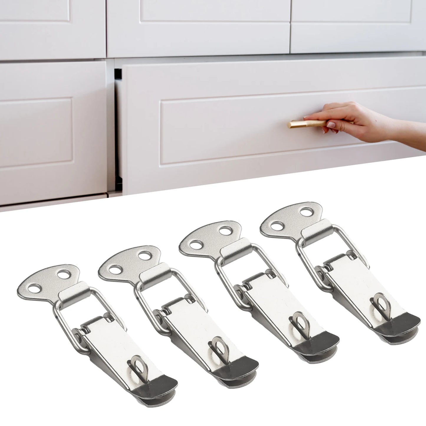 Latch Catch Duck-mouth Buckle Hook Wooden Box Hasps Clamp Stainless