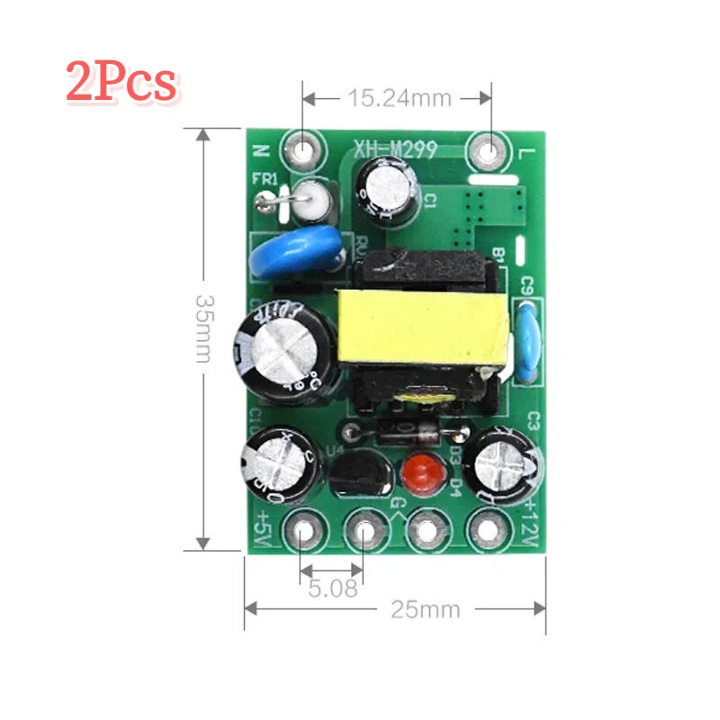 1/2/3pcs AC110V 220V to DC 12V 0.2A+5V Module Board Mini AC-DC Converter Peaceful Pleasures Health and Wellness 2pcs