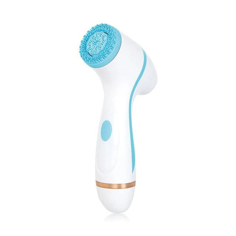 Multi-Functional Hand Held Facial Cleaner Massage Tool Sonic Technology Waterproof USB Rechargeable Face Massage Electric Facial Peaceful Pleasures Health and Wellness Blue