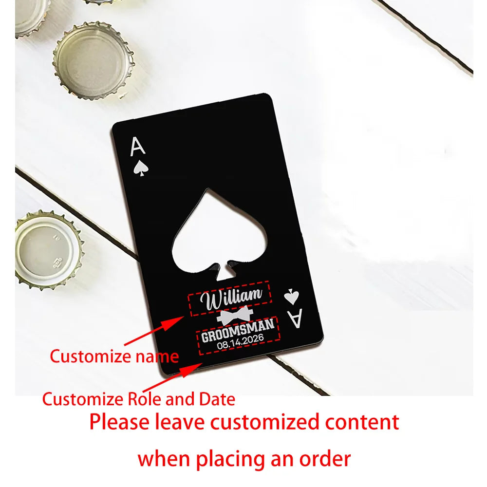 Custom Ace of Spades Metal Bottle Opener – Wedding Party Favor Custom Bottle Opener Peaceful Pleasures Health and Wellness Personalized 1pcs 5.4x8.6cm
