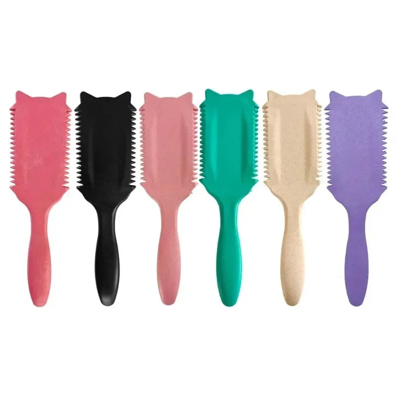 Boar Bristle Curl Defining Brush – Detangling Styling Comb