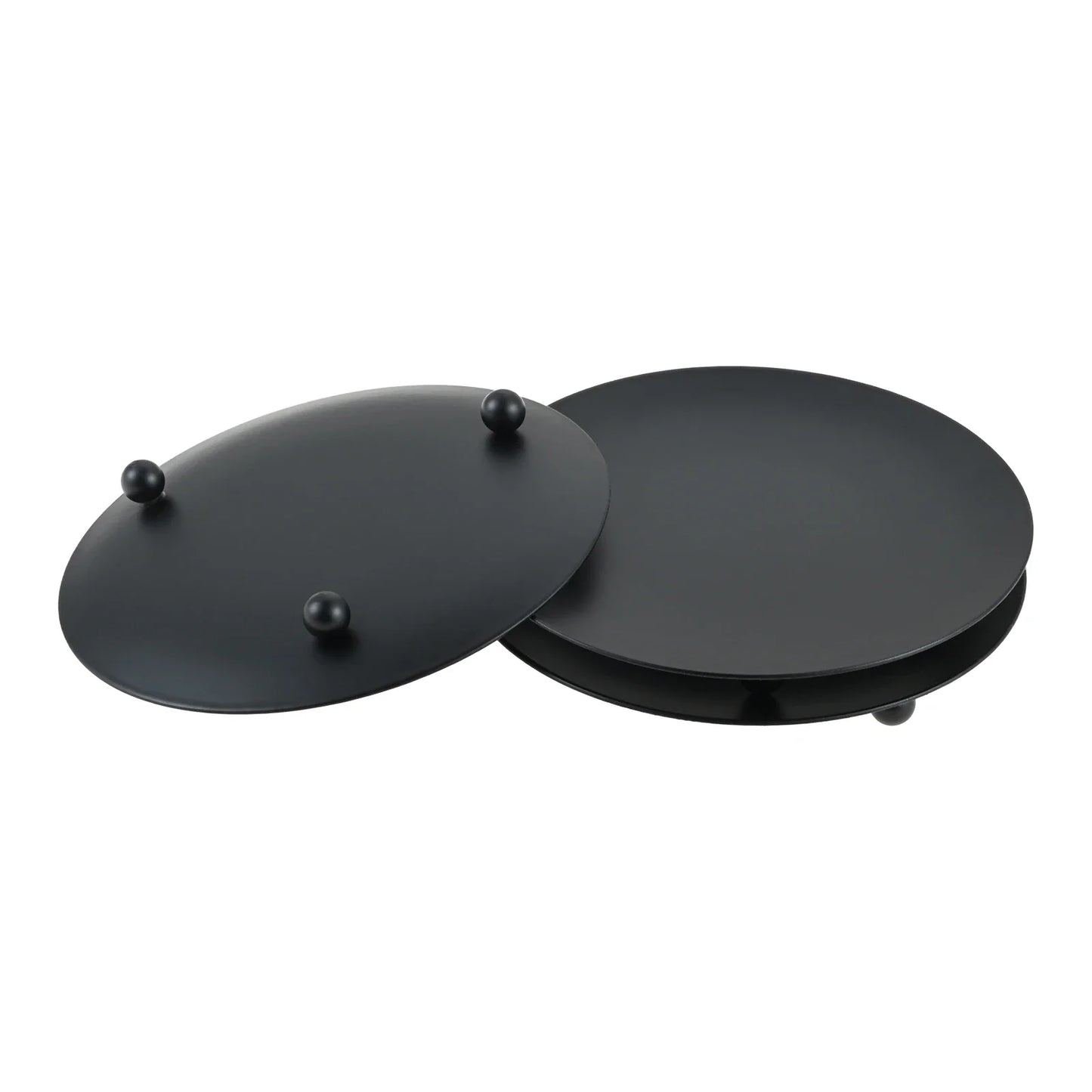 Black Iron Pillar Candle Holders Set of 2 | European Style