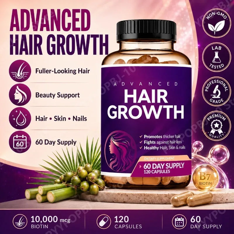 Hair Growth Vitamins for Women | Biotin 10000mcg + Collagen