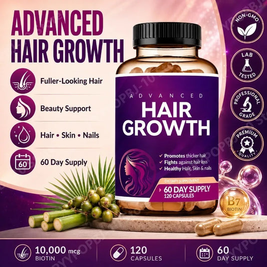 Hair Growth Vitamins for Women | Biotin 10000mcg + Collagen Hair Growth Supplement Peaceful Pleasures Health and Wellness