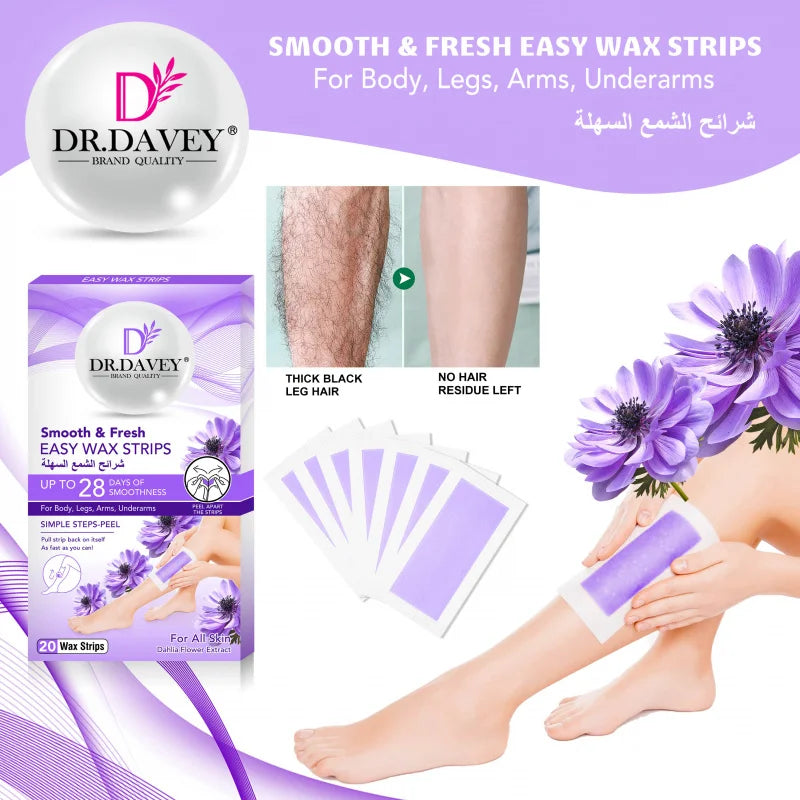 1 box of double-sided depilatory wax paper tear off disposable full body universal adhesive depilatory paper can be cut freely Peaceful Pleasures Health and Wellness