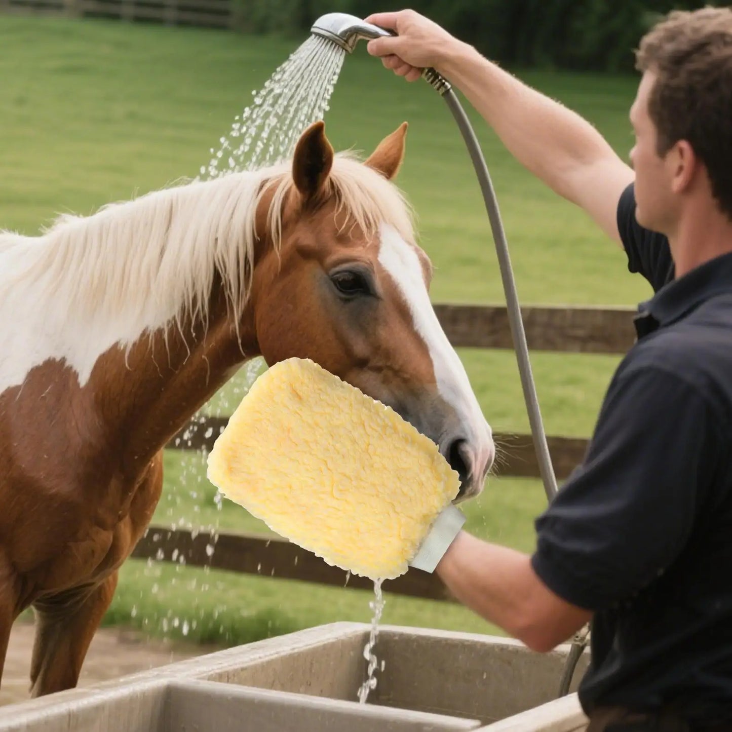 Tick Mitt Applicator Glove for Horses, Fleece Grooming Mitt for Bathing Cleaning, Multifunctional Animal Glove Cats Dogs Bunny Peaceful Pleasures Health and Wellness
