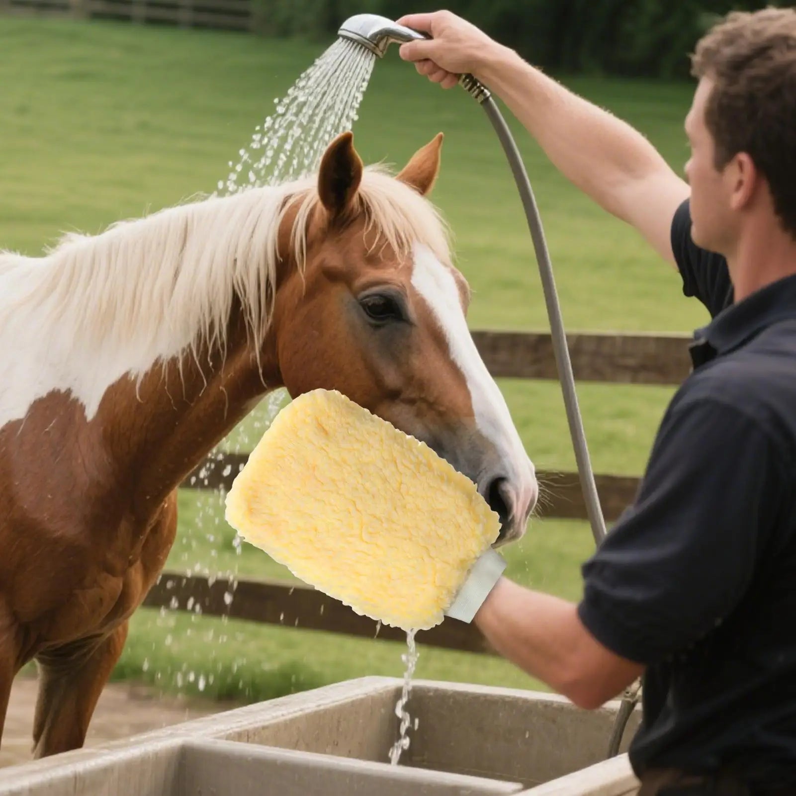Tick Mitt Applicator Glove for Horses, Fleece Grooming Mitt for Bathing Cleaning, Multifunctional Animal Glove Cats Dogs Bunny Peaceful Pleasures Health and Wellness