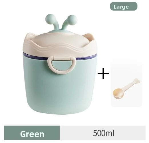 1pc Large capacity baby formula multi-layer packaging box, portable travel bag, moisture-proof sealed rice paste snack box Peaceful Pleasures Health and Wellness green 500ml